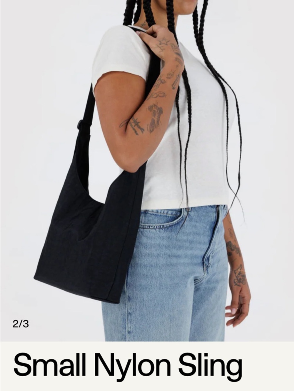 BAGGU Black Nylon Shoulder Sling Bag